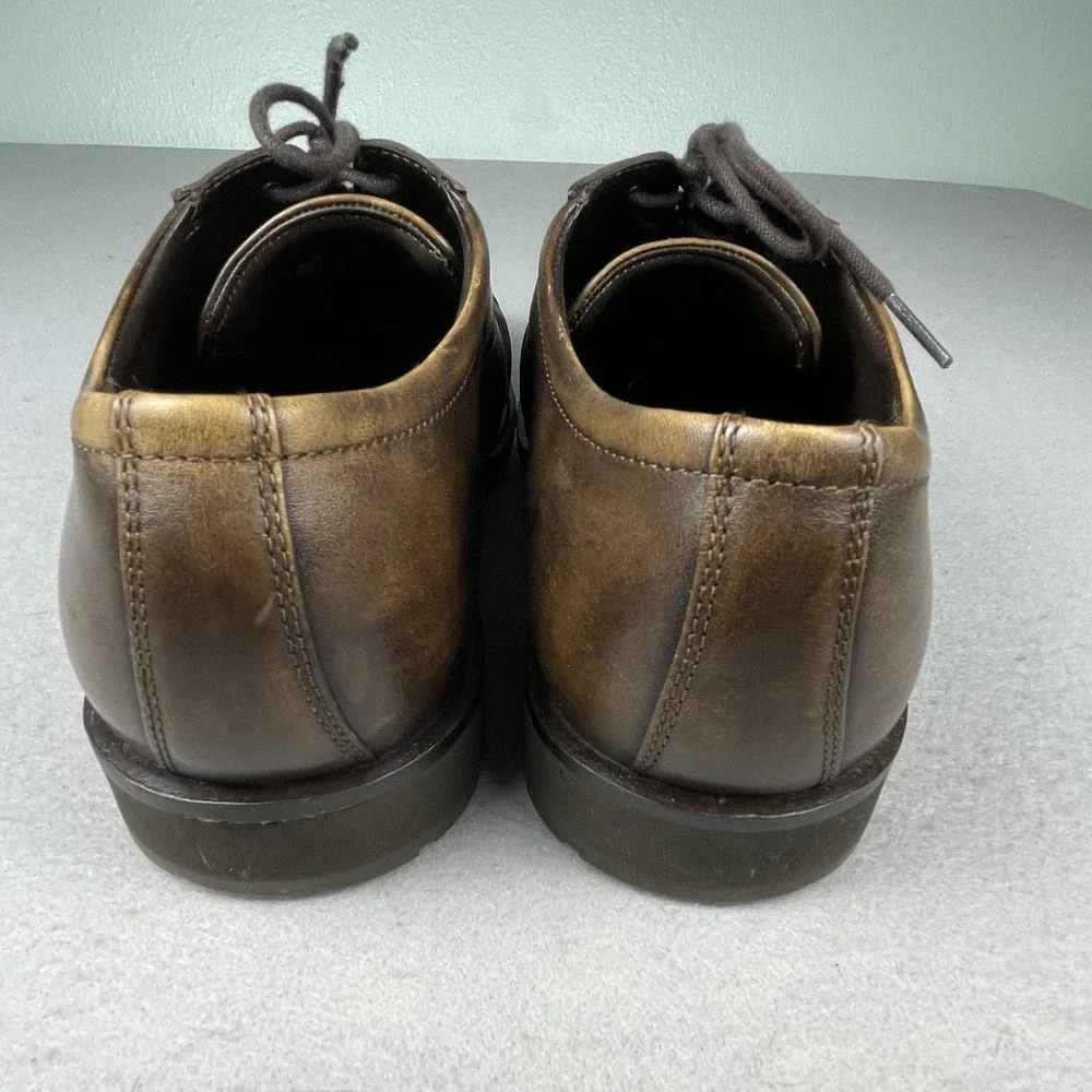 ECCO Oxford Mens 11 Brown Helsinki Cap Toe Lace Up Leather Shoes